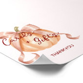 Pumpkin Pink Bow Cards & Gifts Table Sign Poster (Ecke)