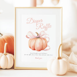 Pumpkin Pink Bow Diaper Raffeltisch Schilderposter Poster