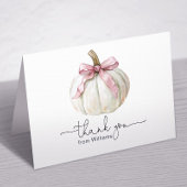 Pumpkin & Pink Bow geklappt Danke Karte