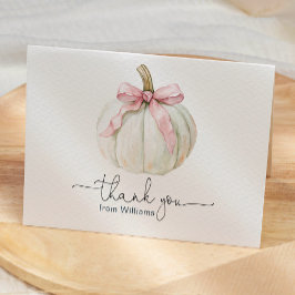 Pumpkin & Pink Bow geklappt Danke Karte