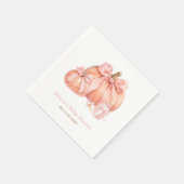Pumpkin Pink Bow Girl Babydusche Napkins Serviette (Ecke)