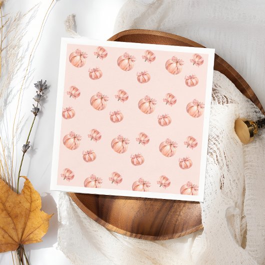 Pumpkin Pink Bow Girl Babydusche Serviette