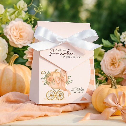 Pumpkin Pink Bow Watercolor Babydusche Geschenkschachtel