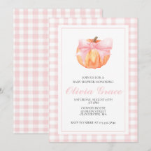 Pumpkin Pink Bug Karierte Babydusche