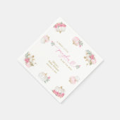 Pumpkin Pink Floral Baby Dusche Papier Napkin Serviette (Ecke)