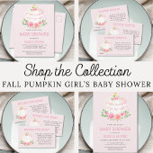 Pumpkin Pink Floral Baby Dusche Runder Aufkleber