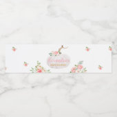 Pumpkin Pink Floral Baby Dusche Wasserflaschenetikett (Einzelnes Label)