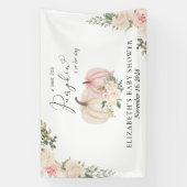 Pumpkin Pink Floral Baby Dusche Willkommen Banner (Vertikal)