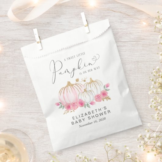 Pumpkin Pink Floral Baby Girl Dusche Geschenktütchen (Ausgeschnitten)