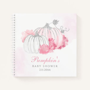 Pumpkin Pink Floral Baby Girl Gästebuch Notizblock