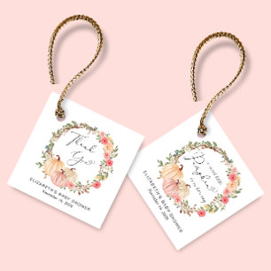 Pumpkin Pink Floral Girl Babydusche Danke Geschenkanhänger