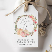 Pumpkin Pink Floral Girl Babydusche Danke Geschenkanhänger