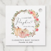 Pumpkin Pink Floral Girl Babydusche Danke Geschenkanhänger (Rückseite)