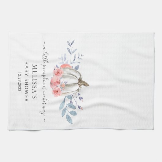 Pumpkin Pink Floral Girl Babydusche Geschirrtuch (Horizontal)