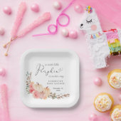 Pumpkin Pink Floral Girl Babydusche Pappteller (Party)