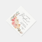 Pumpkin Pink Floral Girl Babydusche Serviette (Ecke)