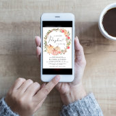 Pumpkin Pink Floral Girl Virtual Baby Dusche Einladung