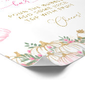 Pumpkin Pink Floral Momosa Bar Poster (Ecke)