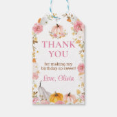 Pumpkin Pink Floral Party Vielen Dank für Ihre Unt Geschenkanhänger (Vorderseite)