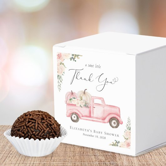 Pumpkin Pink Floral Truck Kinderdusche Danke Geschenkschachtel