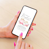 Pumpkin Pink Floral Virtual Baby Girl Dusche Einladung