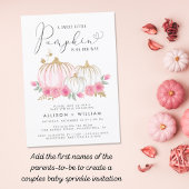 Pumpkin Pink Floral Watercolor Baby Girl Sprinkle Einladung