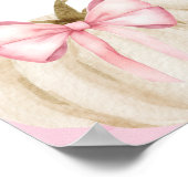 Pumpkin Pink Gingham Baby Dusche Willkommen Poster (Ecke)