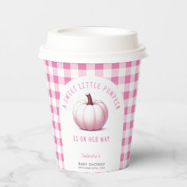 Pumpkin Pink Gingham Kariert Baby Girl Baby Dusche Pappbecher