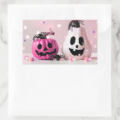 Pumpkin Pink Glitzer Halloween Rechteckiger Aufkleber (Tasche)