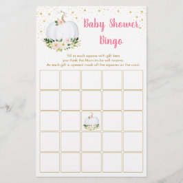 Pumpkin Pink Gold Baby Dusche Bingo Spiel