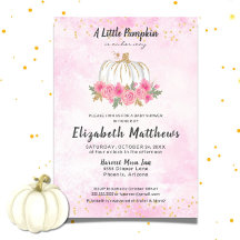 Pumpkin Pink Gold Fall Girl Babydusche