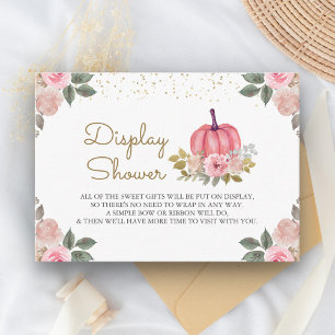 Pumpkin Pink Gold Floral Display Dusche Begleitkarte