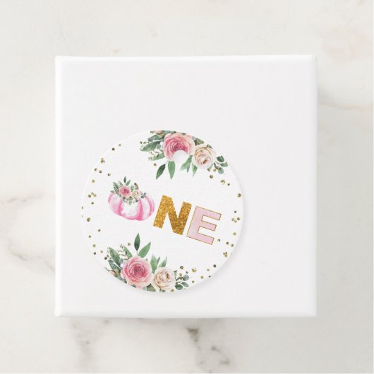 Pumpkin Pink Gold Floral Fall Girl Geschenkanhänger (Beispiel)