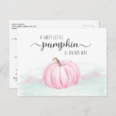 Pumpkin Pink Mint Green Baby Girl Dusche per Mail Einladungspostkarte (Vorne/Hinten)