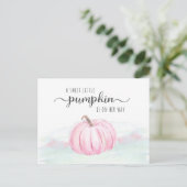 Pumpkin Pink Mint Green Baby Girl Dusche per Mail Einladungspostkarte (Stehend Vorderseite)