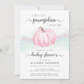 Pumpkin Pink Mint Wasserfarbe Kindermädchen Dusche Einladung (Vorderseite)