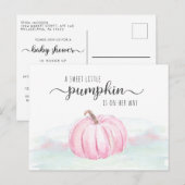 Pumpkin Pink Mint Wasserfarbe Kindermädchen Dusche Einladungspostkarte (Vorne/Hinten)