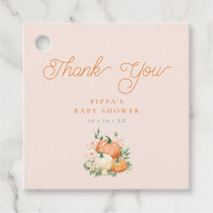 Pumpkin Pink & Orange Baby Dusche Vielen Dank Geschenkanhänger