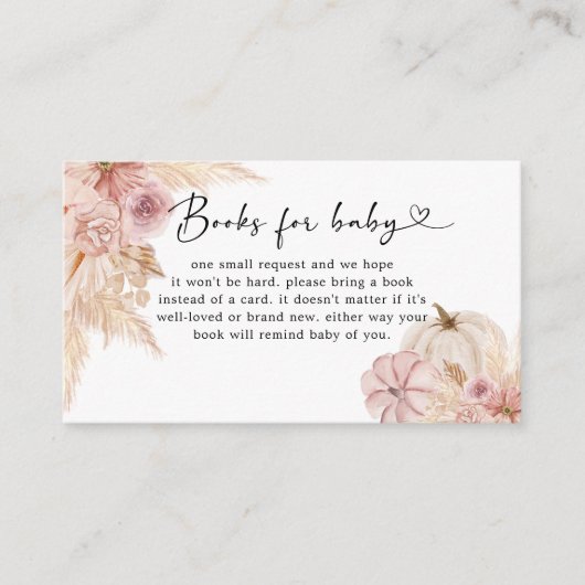 Pumpkin Pink Pampas Grass Books for Baby Begleitkarte (Vorderseite)