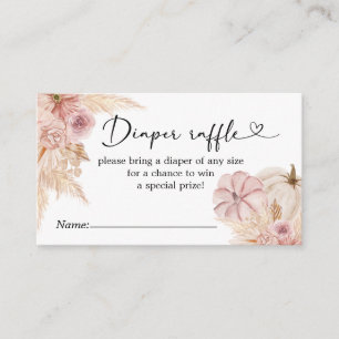 Pumpkin Pink Pampas Grass Diaper Raffel Begleitkarte