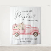 Pumpkin Pink Truck Baby Dusche Foto Hintergrund Wandteppich (Vorderseite)