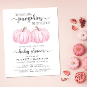 Pumpkin Pink Twin Baby Girls Dusche Einladung