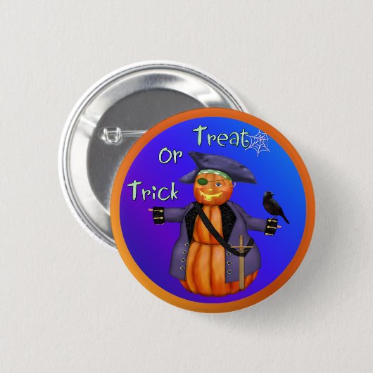 Pumpkin Pirate Button (Vorne & Hinten)