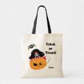 Pumpkin Pirate Halloween Trick oder Treat Tragetasche (Vorne)