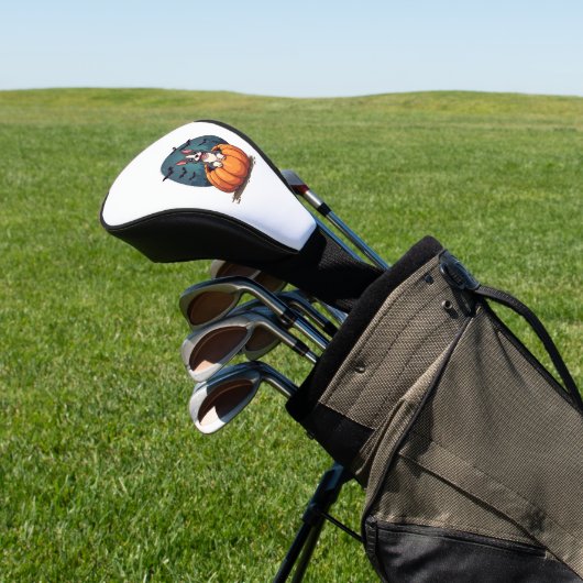 Pumpkin Pitbull Smile Golf Headcover (In SItu)