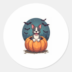 Pumpkin Pitbull Smile Runder Aufkleber