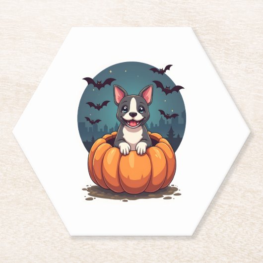 Pumpkin Pitbull Smile Untersetzer (Vorderseite)