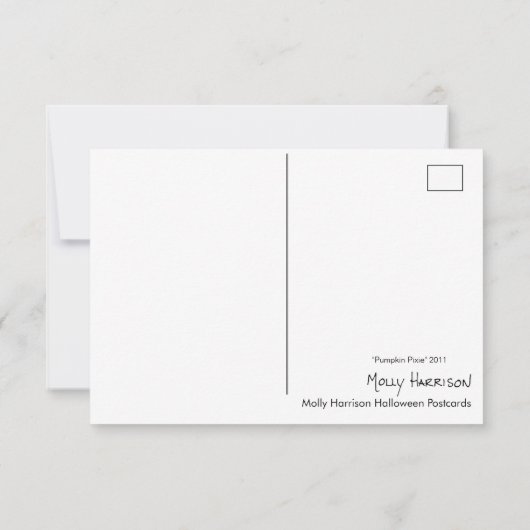 Pumpkin Pixie Halloween Postkarte (Rückseite)