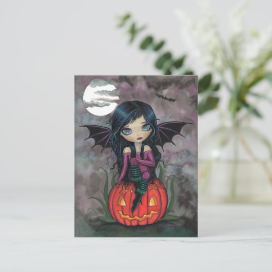 Pumpkin PIxie Halloween Postkarte (Stehend Vorderseite)