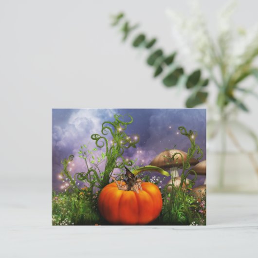 Pumpkin Pixie Postcard Postkarte (Stehend Vorderseite)